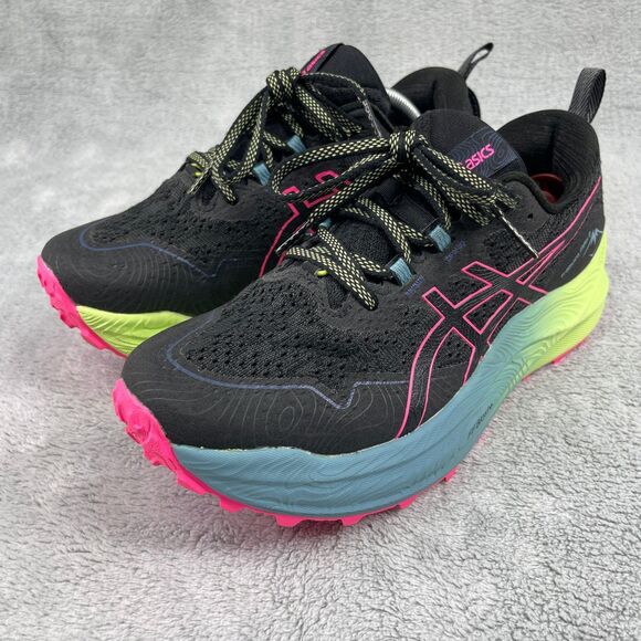 ASICS Trabuco Max 2 Running Shoes Women's 8.5 Black Pink - Picture 1 of 11